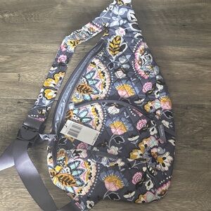 Vera Bradley Gray Floral Quilted Backpack